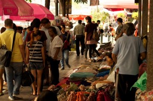 people in the streets of bangkok